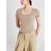 Women's Slim Fit Short Sleeve T-Shirt Padded Bra Integrated Cup Comfortable Casual Top Fashionable Spring Summer New Arrival_ecoleips.com