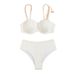 Women's Shell Bikini Set – Sexy Triangle Top & High-Cut Bottom With Underwire Support (Black/White, S-Xl)_ecoleips.com
