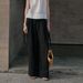 Aria Basics Simple And Casual Tencel-linen Wide-leg For Women, Spring Yamamoto-style Minimalist Solid Color Trousers, High-end_ecoleips.com