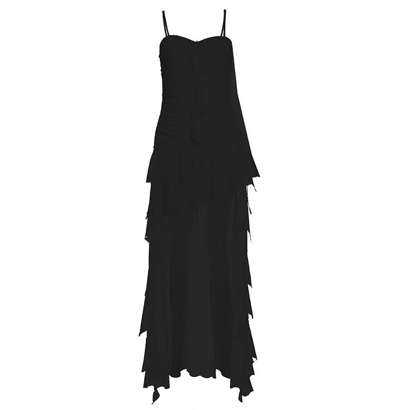 European And American Style 2024 Summer New Women's Solid Color Slim High Waist Fashion Off-Shoulder Strap_ecoleips.com