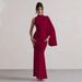 Elegant Asymmetrical Long Sleeve Bodycon Dress - Stretch Polyester Blend, Round Neck, Solid Color, Work-to-Night Versatility (XS/S/M/L)_ecoleips.com