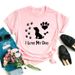 Women's Fashionable White Top With Animal Paw Print Short Sleeve T-Shirt For Women_ecoleips.com