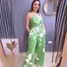 Women's Clothing S10811 Printed Hollow Strap Wide Leg Jumpsuit_ecoleips.com