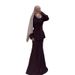 Women's Clothing Leisure Splicing Elegant Long Sleeved Long Skirt Suit_ecoleips.com