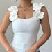 K Vest Women's New Style Casual Three-dimensional Flower Decoration Knitted Sleeveless Top_ecoleips.com