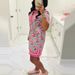 Summer Short Sleeve Beach Dress Womens Fashion Floral Print Straight Party Dress Spring Casual V Neck A-Line Office Ladies Dress_ecoleips.com