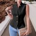 Women's Clothing Women's Clothing New Commuter V Neck Button Sleeveless Vest Vest Jacket Tops For Women_ecoleips.com