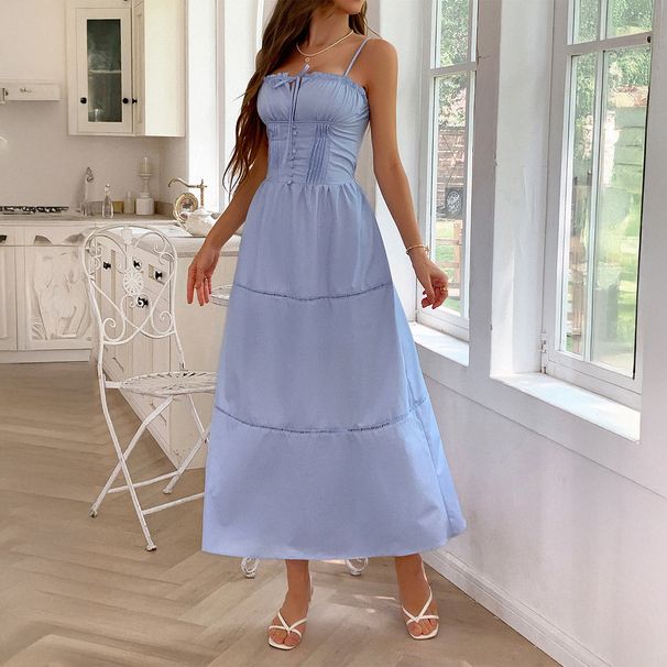 Diyun European And American Casual Resort-style High-end Long Slip Dress Women's Clothing 2025 Spring/summer_ecoleips.com