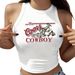 Women's Clothing Cowboy Retro Pattern Countryside Hot Girl Vest_ecoleips.com