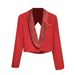 European And American Fashion Sexy Women's Blazer 2026 Spring New Solid Color Lapel Rhinestone Backless Short_ecoleips.com