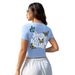 Women's Clothing Women's Round Neck Short Sleeve Cropped Top Butterfly Flower Smiley Face Print Casual Simple Enjoyment Custom Made_ecoleips.com