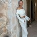 2024 Autumn/Winter New Cross-Border European American Style Sexy Off-Shoulder Crop Top And High-Waisted Solid Color_ecoleips.com