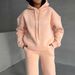Women's Clothing Oversized Hoodie & Jogger Set - Lazy Chic Letter Print Lounge Wear Two-Piece Outfit For Women (Blue/Peach/Black/White)_ecoleips.com