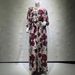 Muslim-Friendly Bohemian Floral Print Dress Short Ruffle Sleeve Waist Tie Rose Pattern Breathable Polyester Blend S XL_ecoleips.com