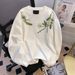High-end Floral Ring-shaped Versatile Short-sleeve Women's Spring/summer New Loose Slim-fit Casual Top Sweatshirt Men's_ecoleips.com