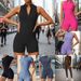 Women's High Intensity Sports Jumpsuit Zipper Nude Hip Lifting Tight Fitness Suit European American Style Back Yoga Fitness Wear_ecoleips.com