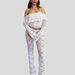 S32193 Cross-Border European And American New Sexy Hollow See-Through Flared Long Pants Fashion Lace Top Set For Women_ecoleips.com