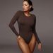 Autumn New Solid Color Slim-fit Crew Neck Long-sleeved Primer Onesie_ecoleips.com