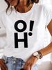 Eurean And American Cross-border Foreign Trade Clothing, Simple Line Round-neck Printed Women's Short-sleeve T-shirt_ecoleips.com