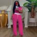 Women's Clothing Casual Street Wear Daily Ribbed Contrast Color Round Neck Short Sleeved Pants Suit Two Piece Suit_ecoleips.com