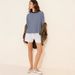 2025 Hot-Selling Fashionable Striped Loose Color-Block Round Neck Long Sleeve Women's T-Shirt Cropped Skims Top_ecoleips.com