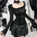 Dark Style Button down Lace Trim Top Elegant Inner Layer Autumn Winter Women's Clothing XS24410 Includes Choker_ecoleips.com