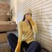 Korean-style Color-blocked Long-sleeve Knitted Cardigan, Soft Cozy Sweater Women, Suitable For Spring, Autumn, Winter,_ecoleips.com