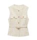 European And American Women's Clothing Popular Style With Belt And Sequins Textured Vest_ecoleips.com