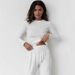 European And American Cross-Border Knitted Heart Jacquard Sleeve Long Pants Pajama Set Autumn New Style Wearable_ecoleips.com