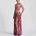 New Arrival Pure Desire Style Sexy Printed One Shoulder Top Slit Midi Skirt Two Piece Set Women Fashion Party Dating Dress Outfit_ecoleips.com