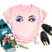 New Fashion Independent Brand Eyelash Print Letter Cartoon T-shirt, Plus-size Short-sleeve Women's Summer T-shirt_ecoleips.com