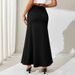 WG219 European Bestseller Summer New Solid Color High-Waisted Ruffled Elegant Slim Fit Fishtail Long Skirt_ecoleips.com