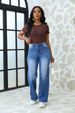 High Elastic Denim Trousers Retro Straight Loose Casual Women's Jeans Factory Direct Sales_ecoleips.com