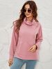Women's Long-Sleeved Kangaroo Pocket Slit Snap Button Sweatshirt_ecoleips.com