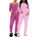 Women's Clothing Summer Comfortable Home Round Neck Long Sleeve Tight Three Button Trousers Suit_ecoleips.com