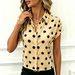 Women's Loose Fit Slimming Polka Dot Short Sleeve Shirt Blouse New Arrival Clothing_ecoleips.com