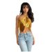 Aria Basics Aria Basics New Cross-Border Foreign Trade European And American Style Sexy Off-Shoulder Camisole Irregular Tassel Halter Top_ecoleips.com