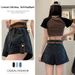 High Waisted Pear Shaped Figure Denim Shorts for Women plus Size Loose A-Line Wide Leg Pants Chubby Summer Thighs_ecoleips.com