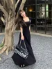 PTKPCC New Summer Waist-fitted Elegant French Style Women's Grey Short Sleeve Tank Dress Long Dress Sexy Dress_ecoleips.com