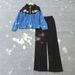 Women's Clothing Letter Hooded Jacket Wide Leg Pants Two Piece Fashion Set_ecoleips.com