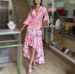 Women's Clothing V Neck Slim Fit Long Skirt Bubble Long Sleeve Irregular Ruffle Dress_ecoleips.com