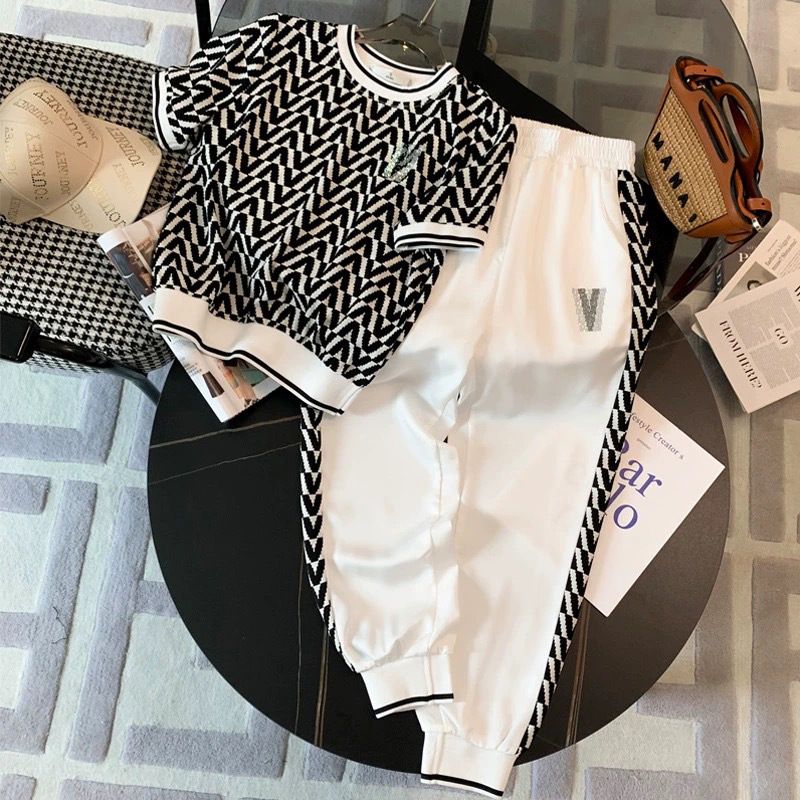 Women's Summer New Loose Thin Short-sleeved Two-piece Suits For Age Reduction_ecoleips.com