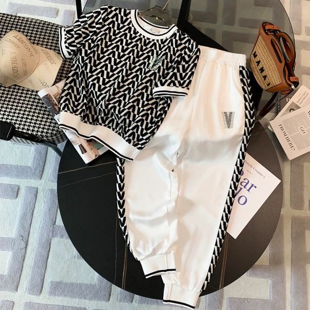 Women's Summer New Loose Thin Short-sleeved Two-piece Suits For Age Reduction_ecoleips.com