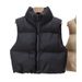 K Women's New Short Cotton Vest With Thickening And Collarless European And American Style Jacket._ecoleips.com