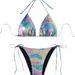 Women's Clothing Bikini Swimsuit Strapless Backless Three-point Hanging Neck Design Polyester Fabric_ecoleips.com