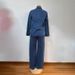 Women's Clothing Denim Suits Long Sleeved Lapel Pocket Tops Lace Up Straight Trousers Two Piece Suits_ecoleips.com
