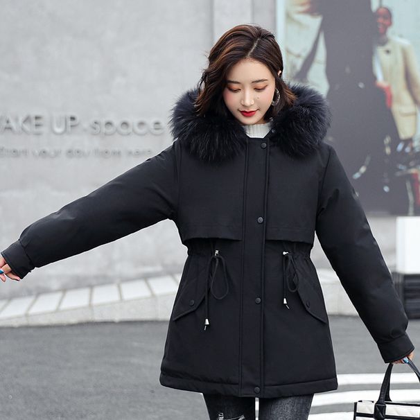 Women's Clothing Mid length parka for women 2024 winter new style thickened loose warm cotton coat large size women's cotton coat_ecoleips.com