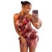 K24DS201 European And American Women's Fashion Summer New Colorful Printed Sleeveless Halter Tie Backless Sexy Dress_ecoleips.com