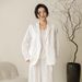 Linen Suit 2026 Spring New Fashionable And Elegant Commuting Single-Button Lapel Women's Office Jacket Solid Color Top_ecoleips.com
