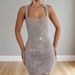 Women's Clothing Elegant Trendy Women's Sleeveless Spaghetti Strap Backless Dress Rhinestone Solid Color Slim Waist Autumn_ecoleips.com